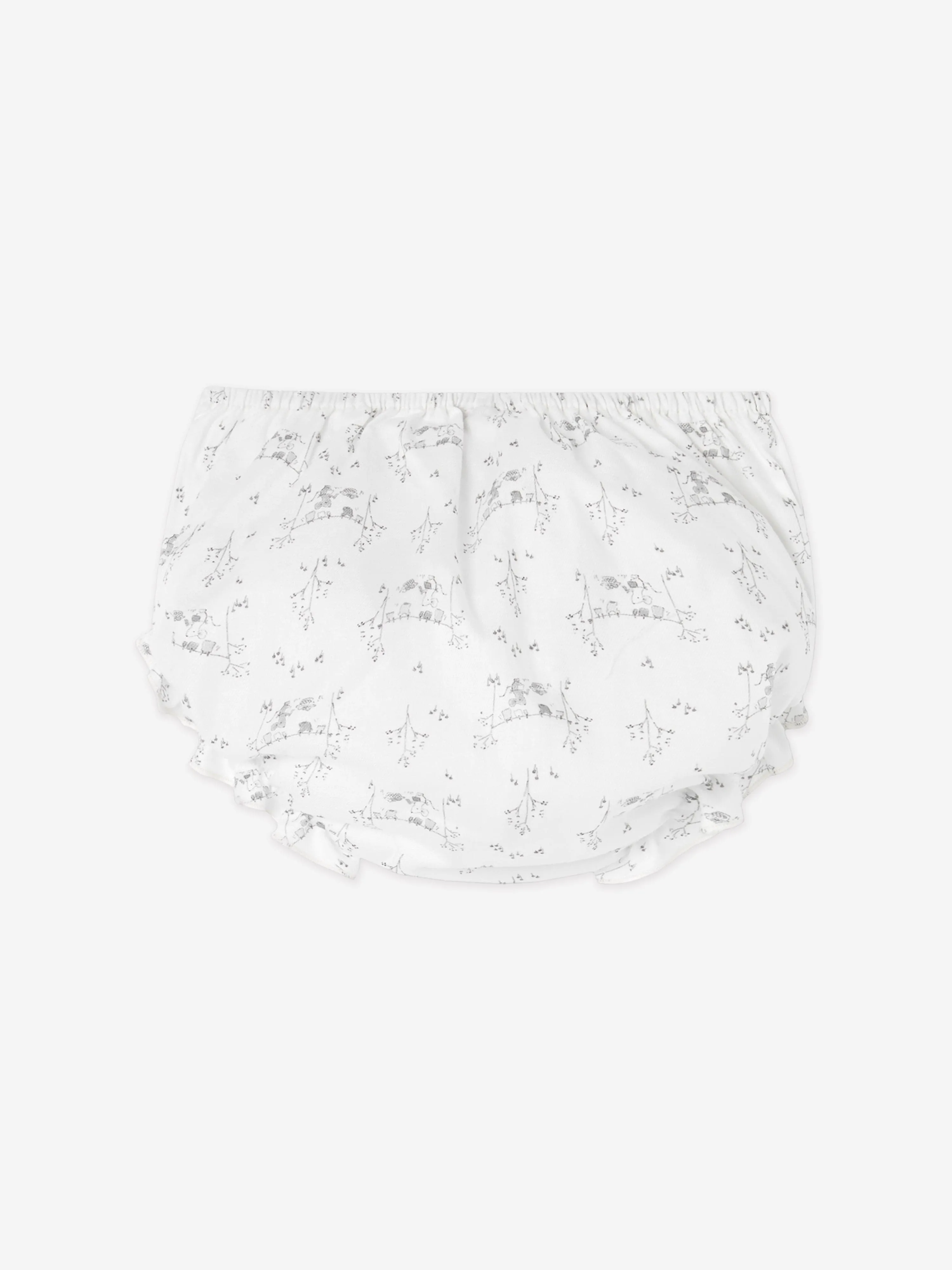 Paz Rodriguez Baby Mädchen Baumwollkleid mit Slip in Weiß