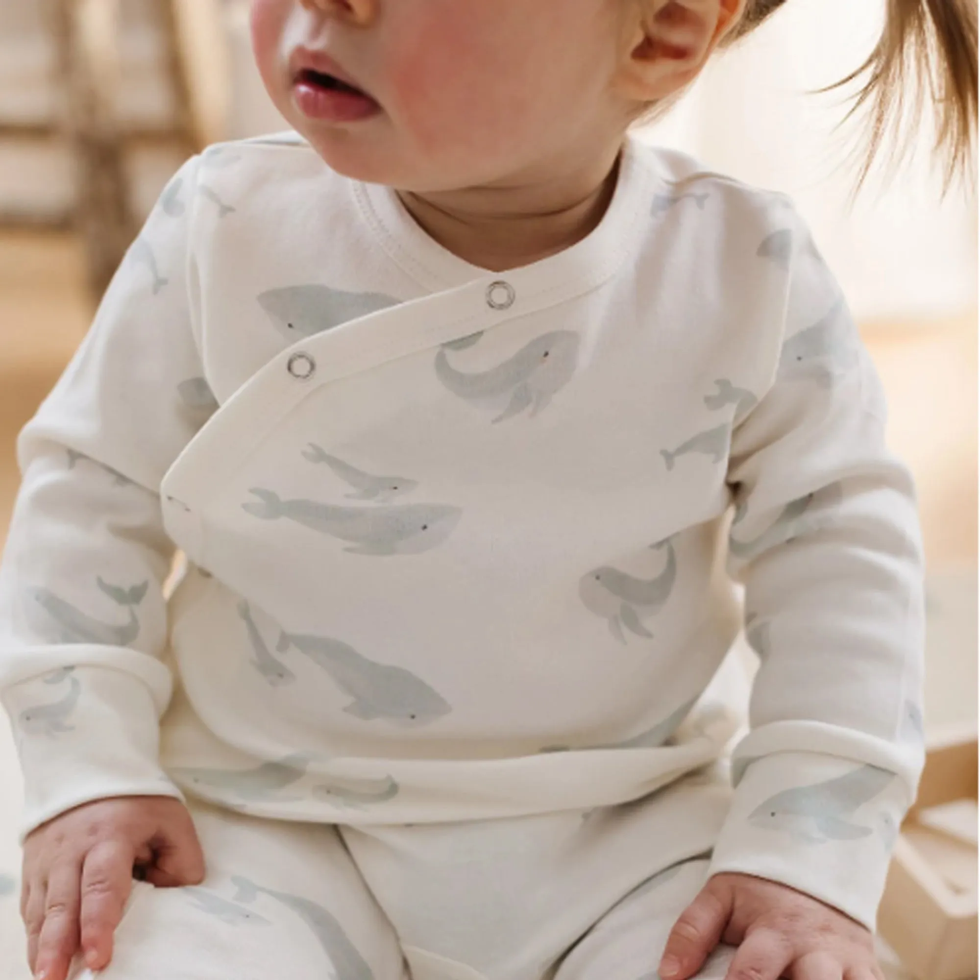 PEHR Bio-Baumwolle Kimono-Strampler - Folg mir, Wal