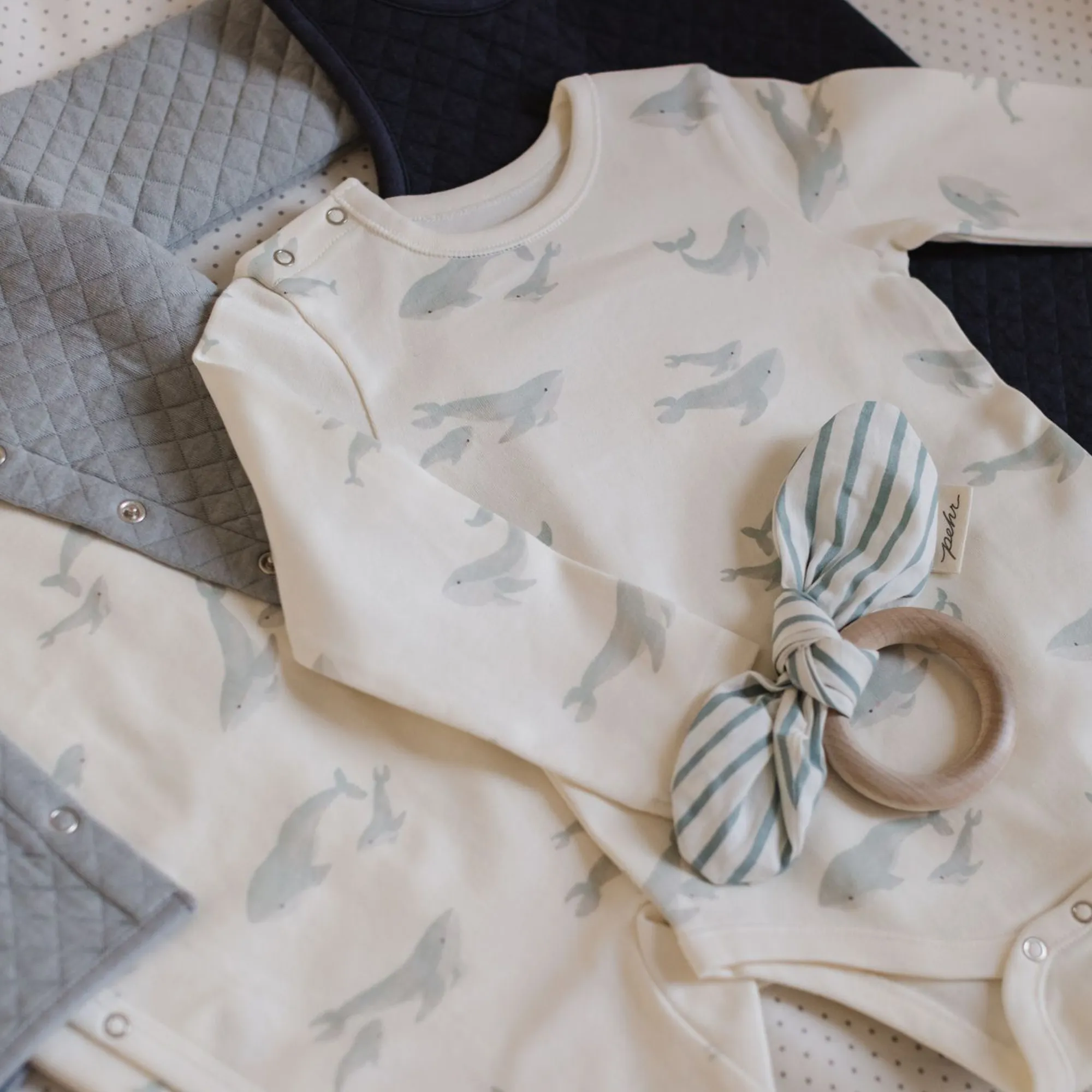 PEHR Bio-Baumwolle Kimono-Strampler - Folg mir, Wal