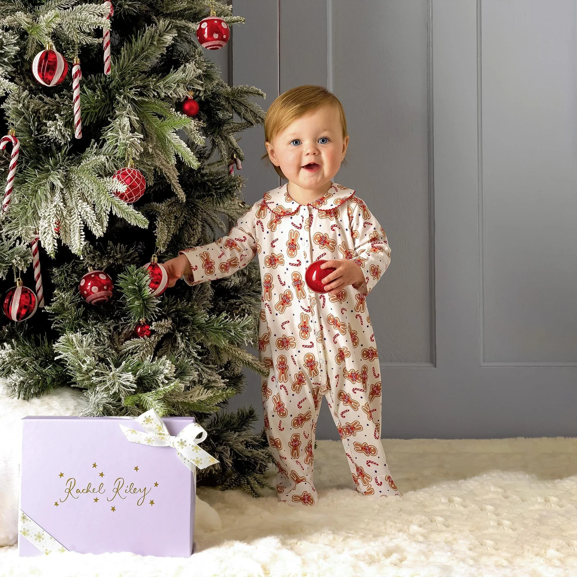 Rachel Riley Baby Lebkuchen-Babybody in Weiß