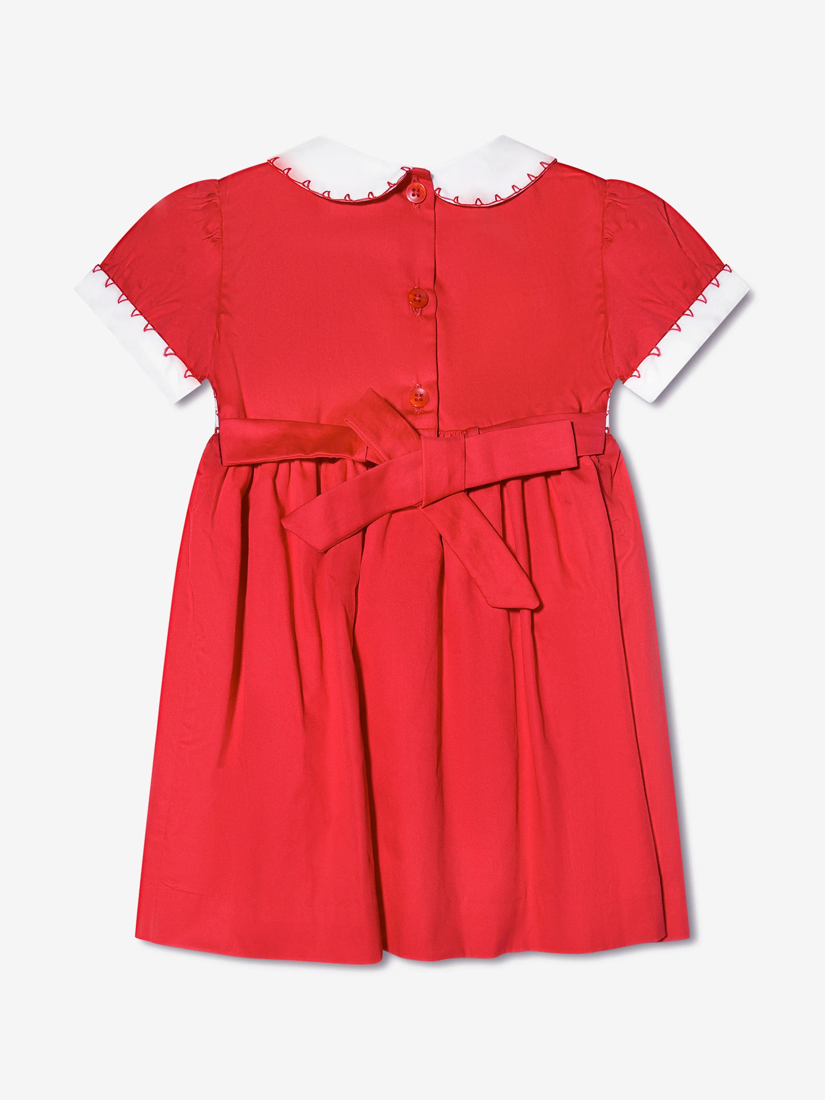 Rachel Riley Baby Girls Klassisches Smock-Kleid mit Bloomers in Rot