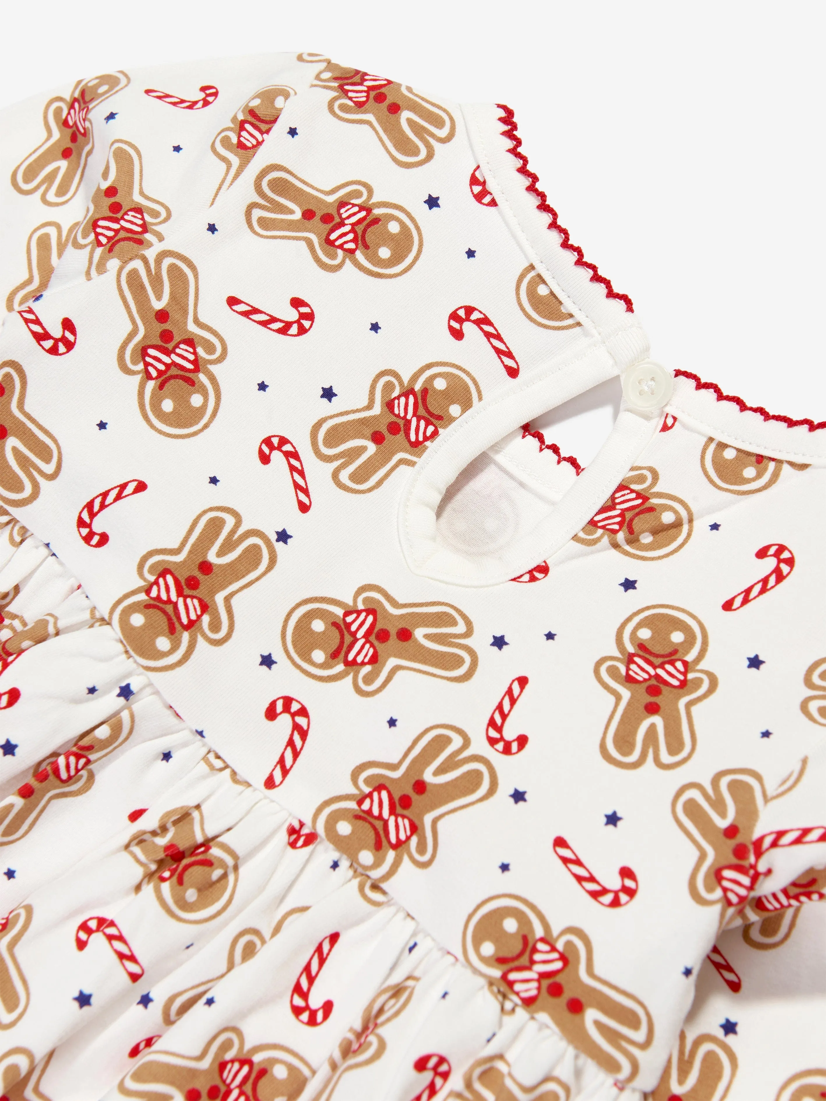 Rachel Riley Baby Girls Lebkuchen-Jersey-Kleid in Weiß