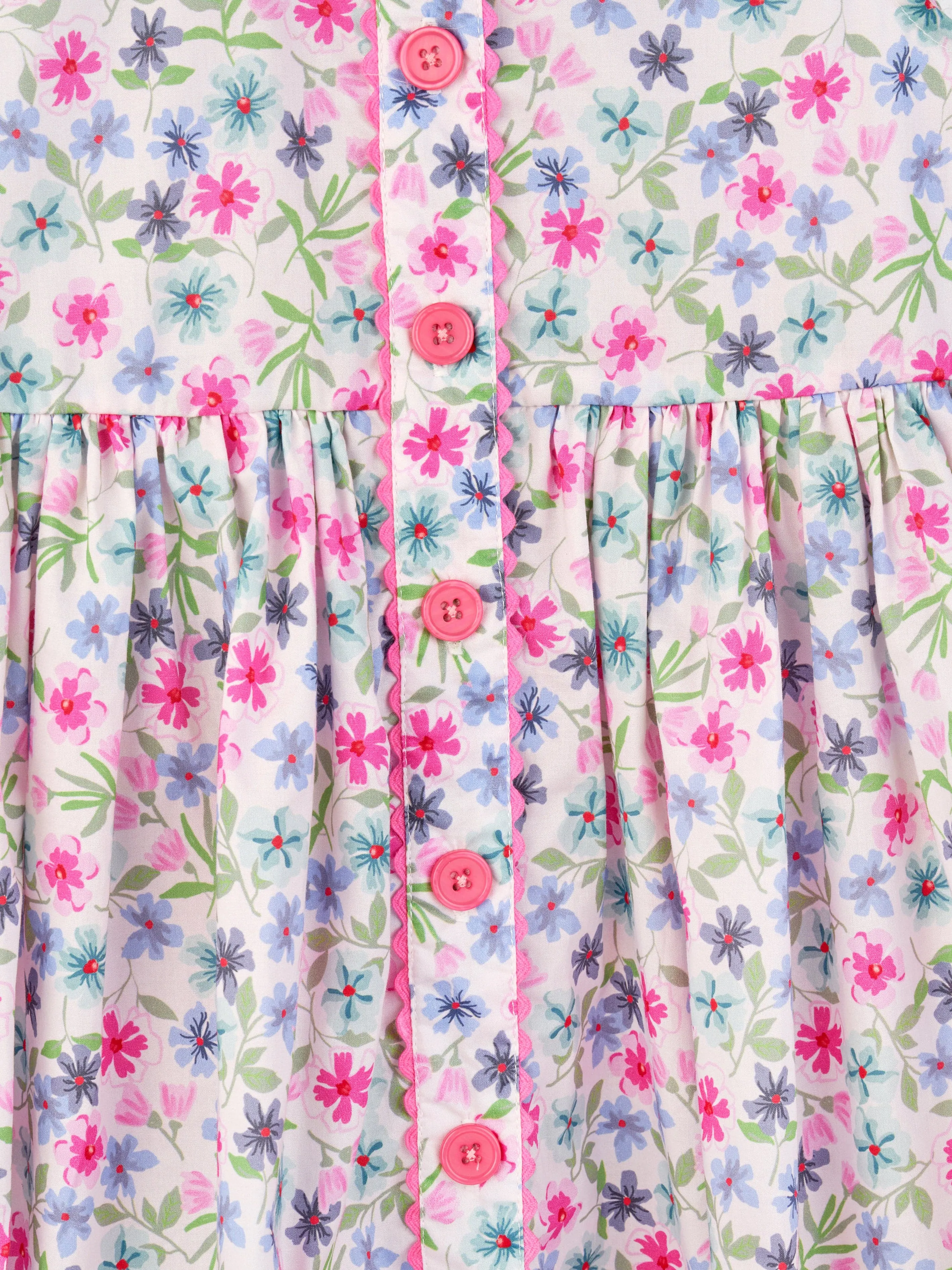 Rachel Riley Mädchen Aster Ärmelloses Knopfleistenkleid in Rosa