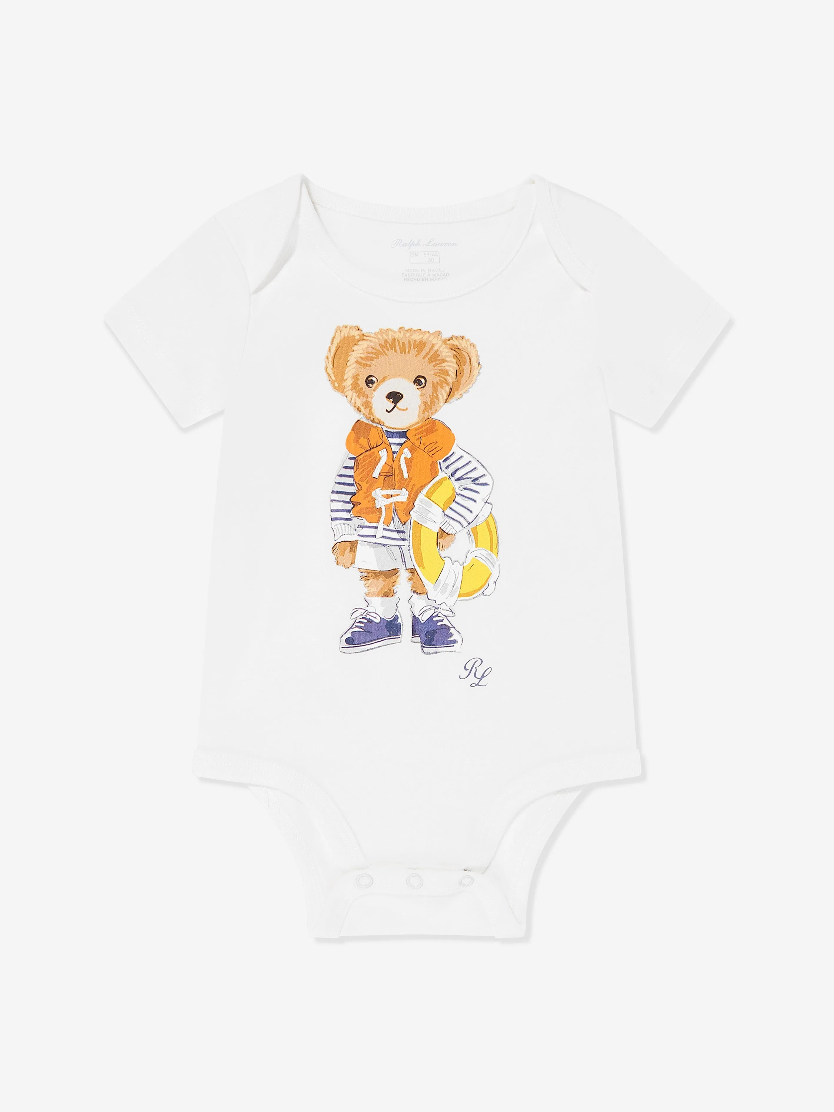 Ralph Lauren Baby Jungen Bären Babybody 5-teiliges Set in Weiß