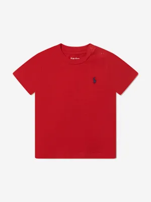 Ralph Lauren Baby Boys Jersey Logo T-Shirt in Rot