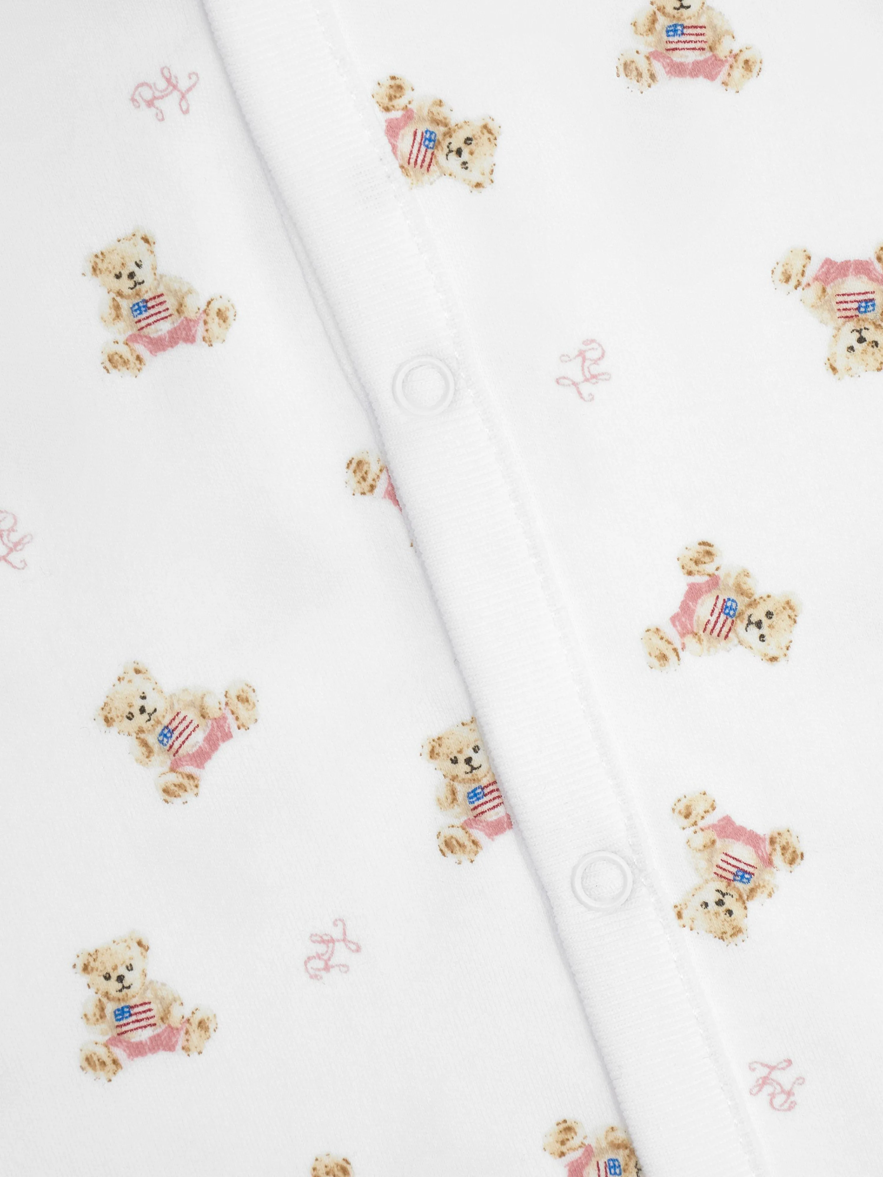 Ralph Lauren Baby Mädchen Bären Strampler in Weiß