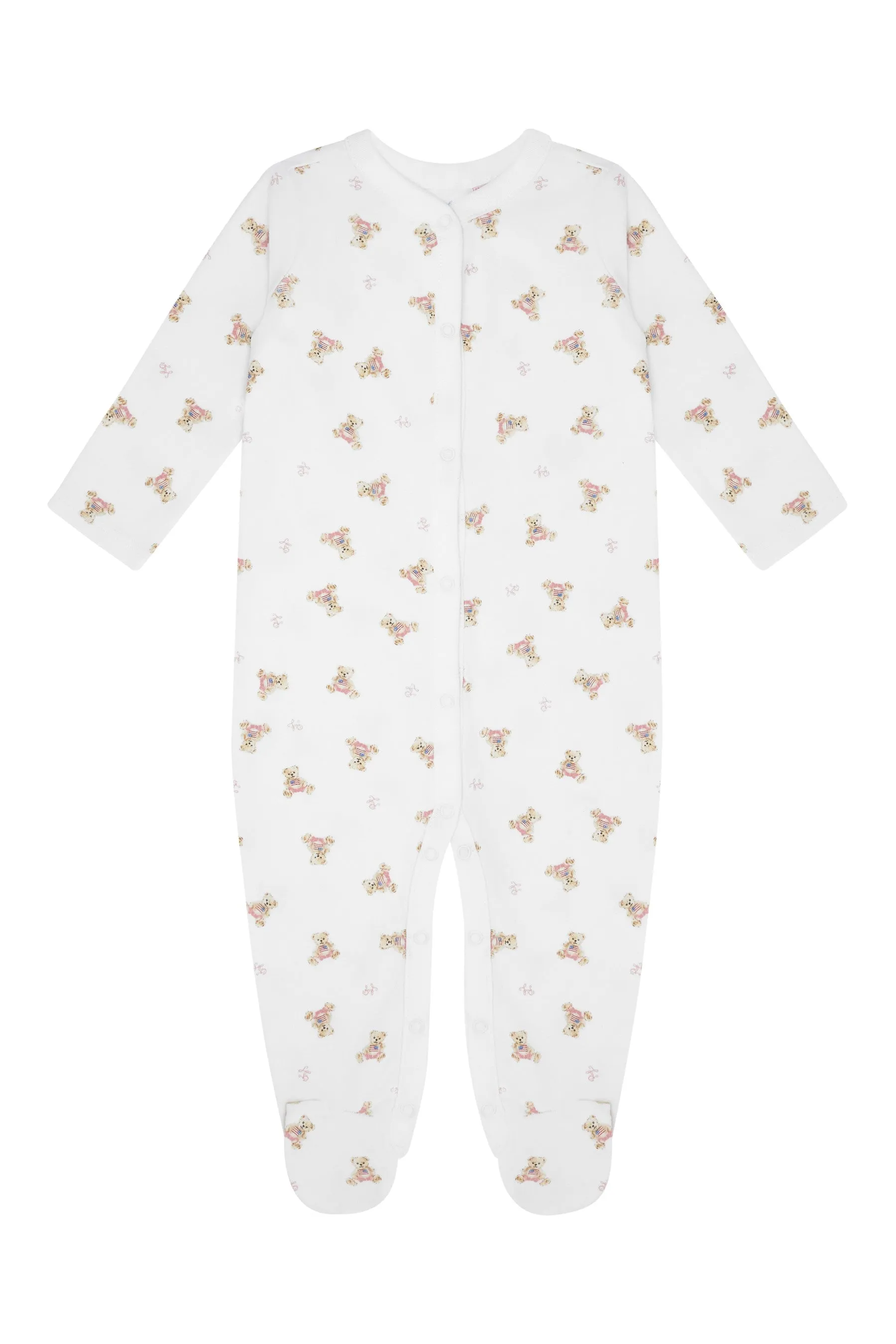 Ralph Lauren Baby Mädchen Bären Strampler in Weiß