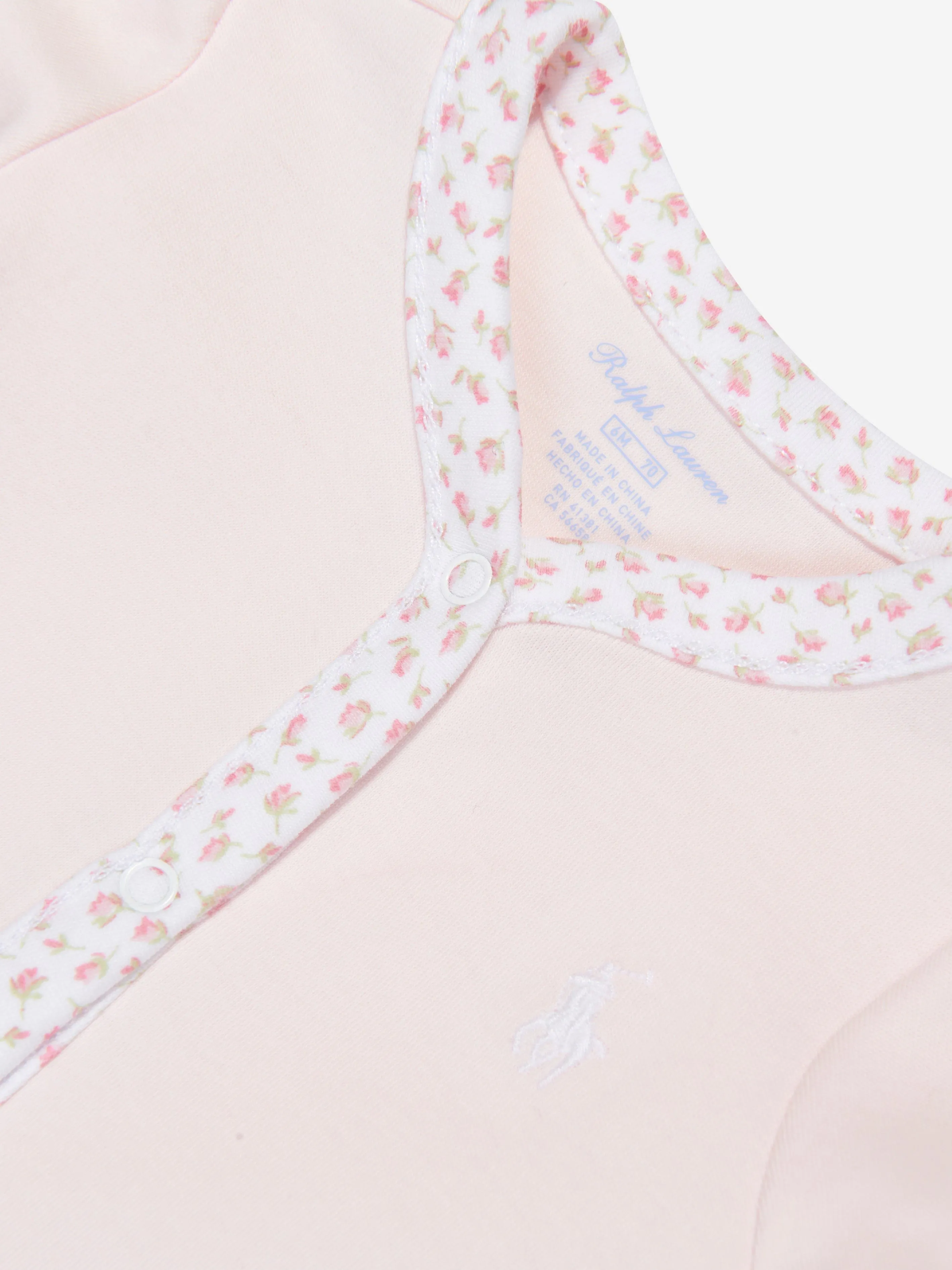 Ralph Lauren Baby Mädchen Baumwoll-Strampler in Rosa