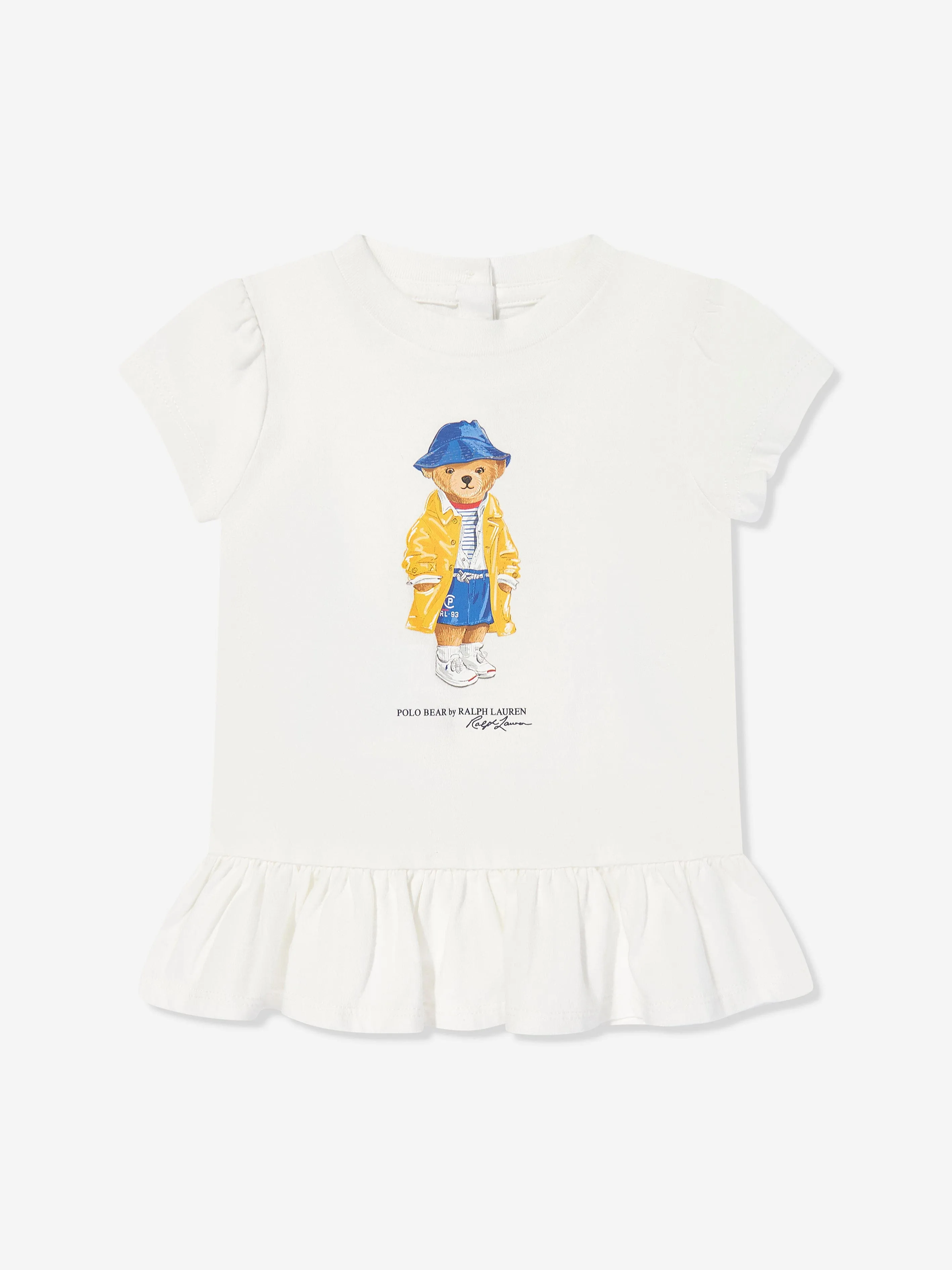 Ralph Lauren Baby Mädchen Polo Bär Peplum T-Shirt in Weiß