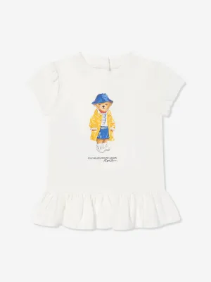 Ralph Lauren Baby Mädchen Polo Bär Peplum T-Shirt in Weiß