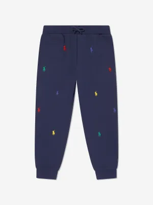 Ralph Lauren Jogginghose für Jungen mit Multi-Logo in Marineblau