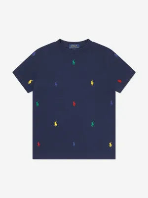 Ralph Lauren Jungen Multic Logo T-Shirt in Marineblau