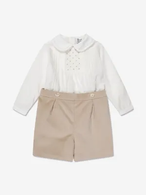 Sarah Louise Baby Jungen 2-teiliges Set in Beige