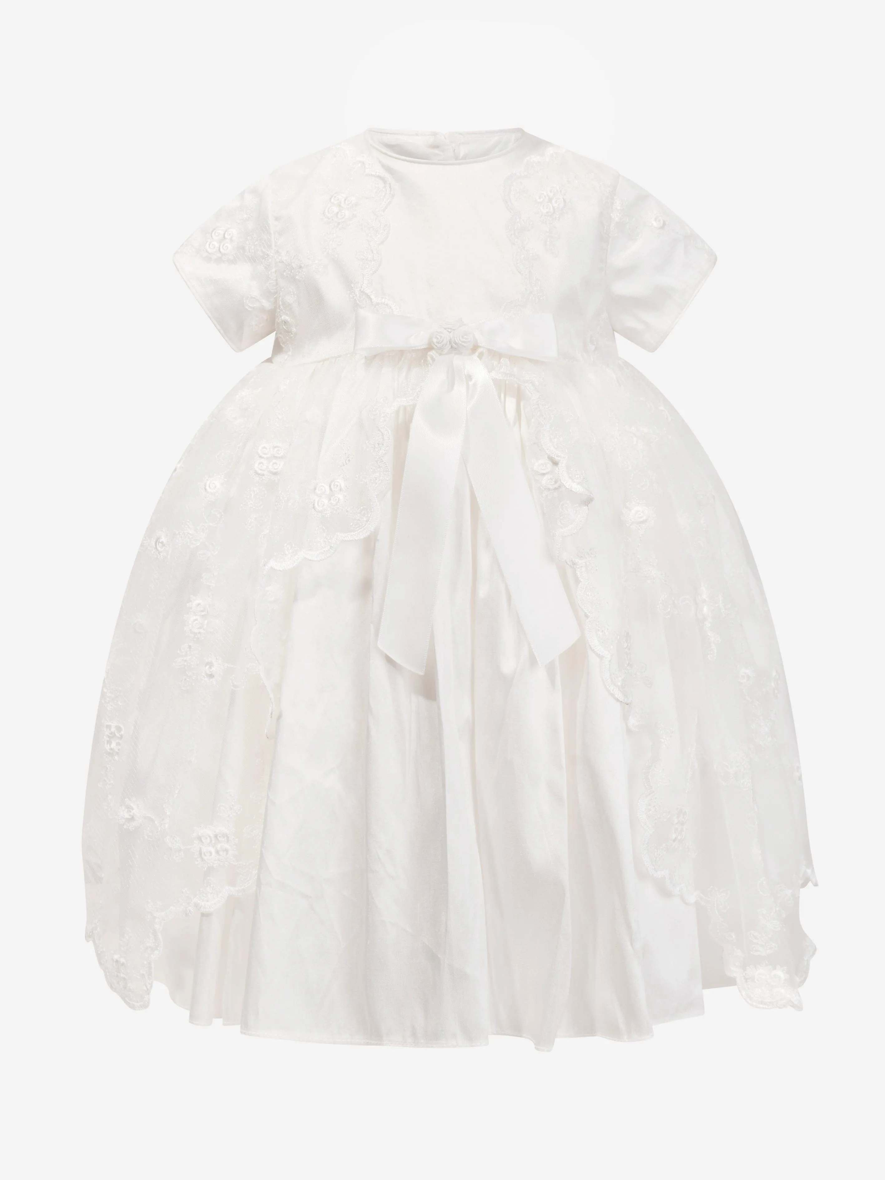 Sarah Louise Taufkleid und Häubchen für Mädchen in Elfenbein