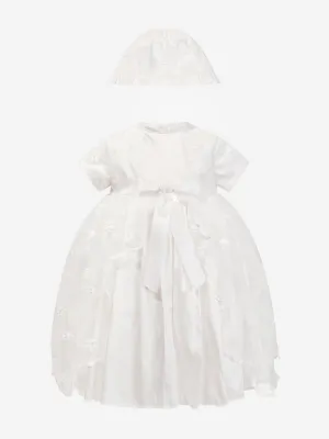 Sarah Louise Taufkleid und Häubchen für Mädchen in Elfenbein