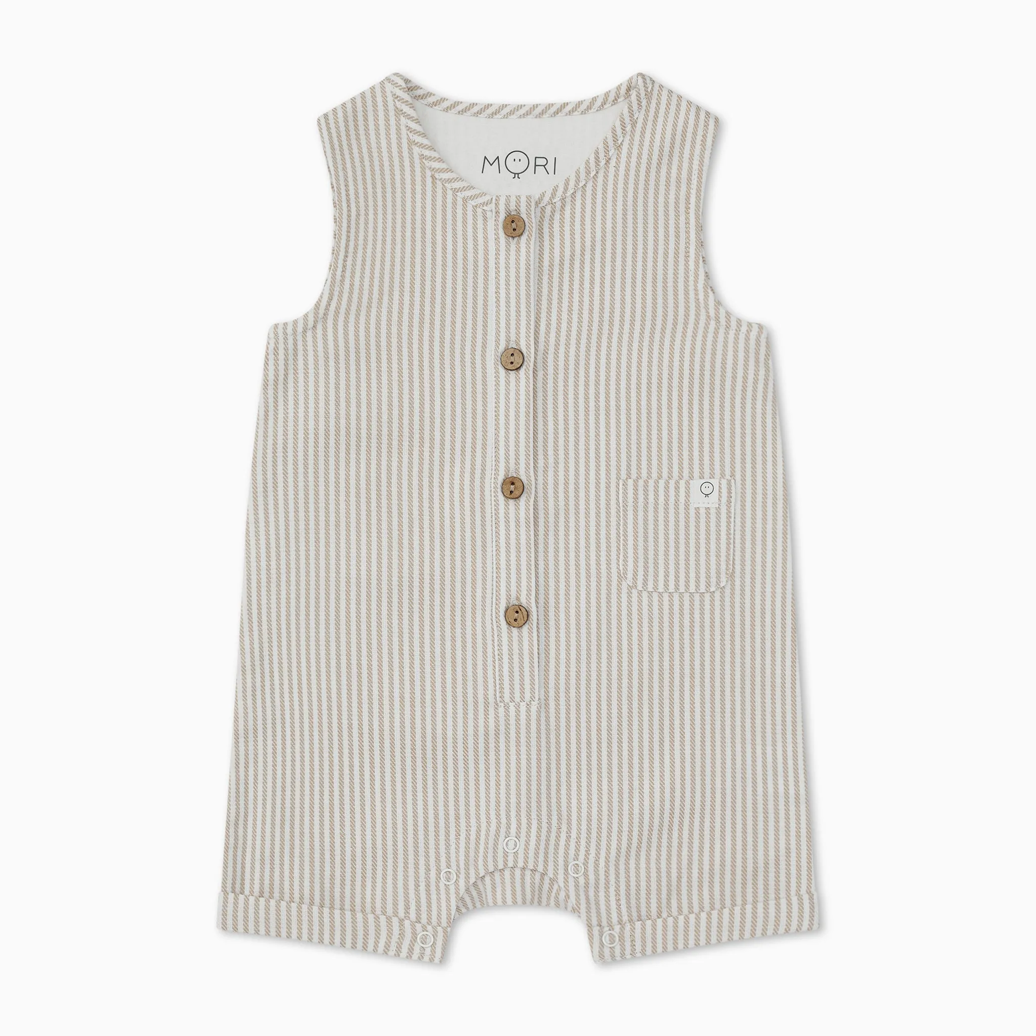 Gestreifter Bio-Baumwoll-Beach-Romper