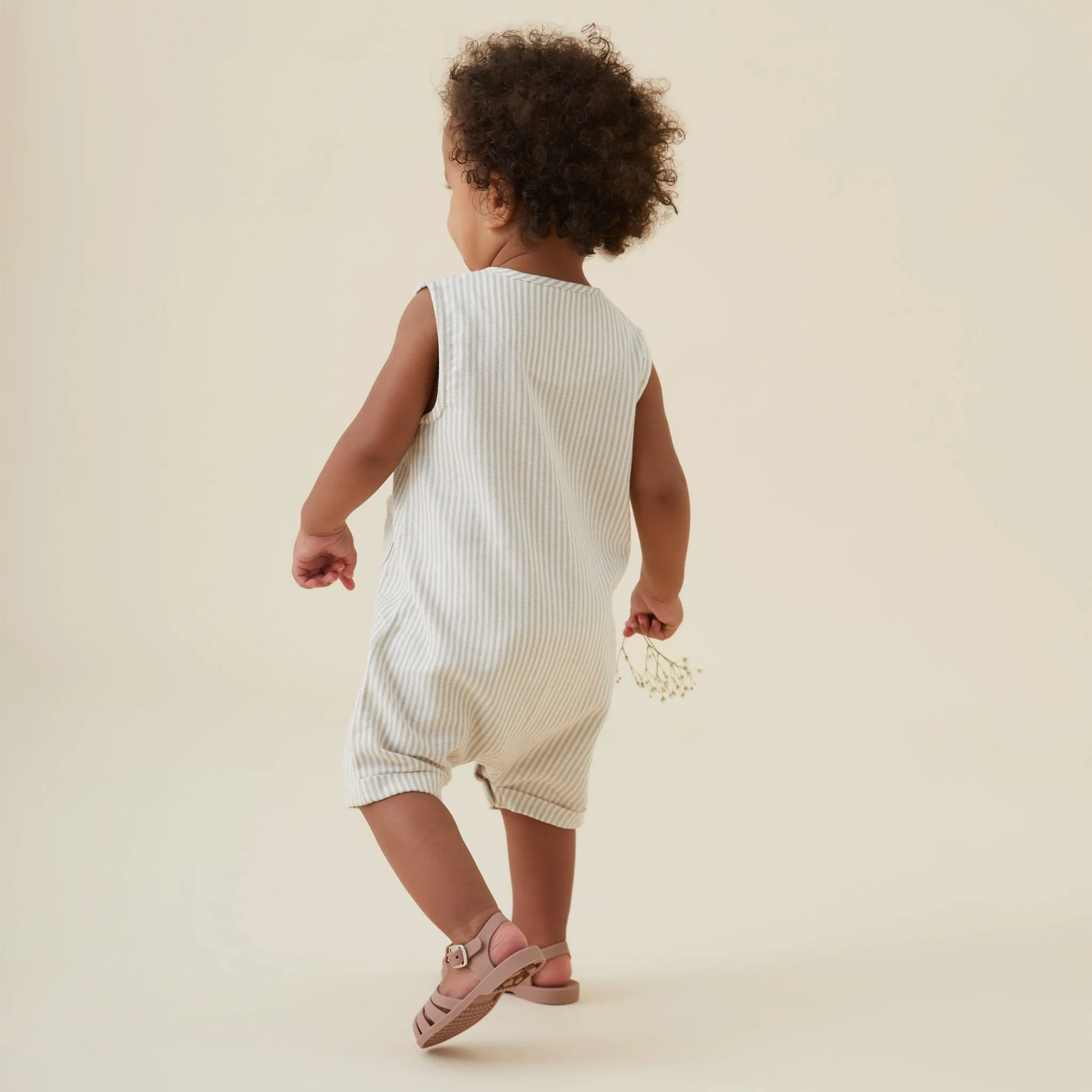 Gestreifter Bio-Baumwoll-Beach-Romper
