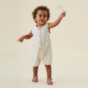 Gestreifter Bio-Baumwoll-Beach-Romper