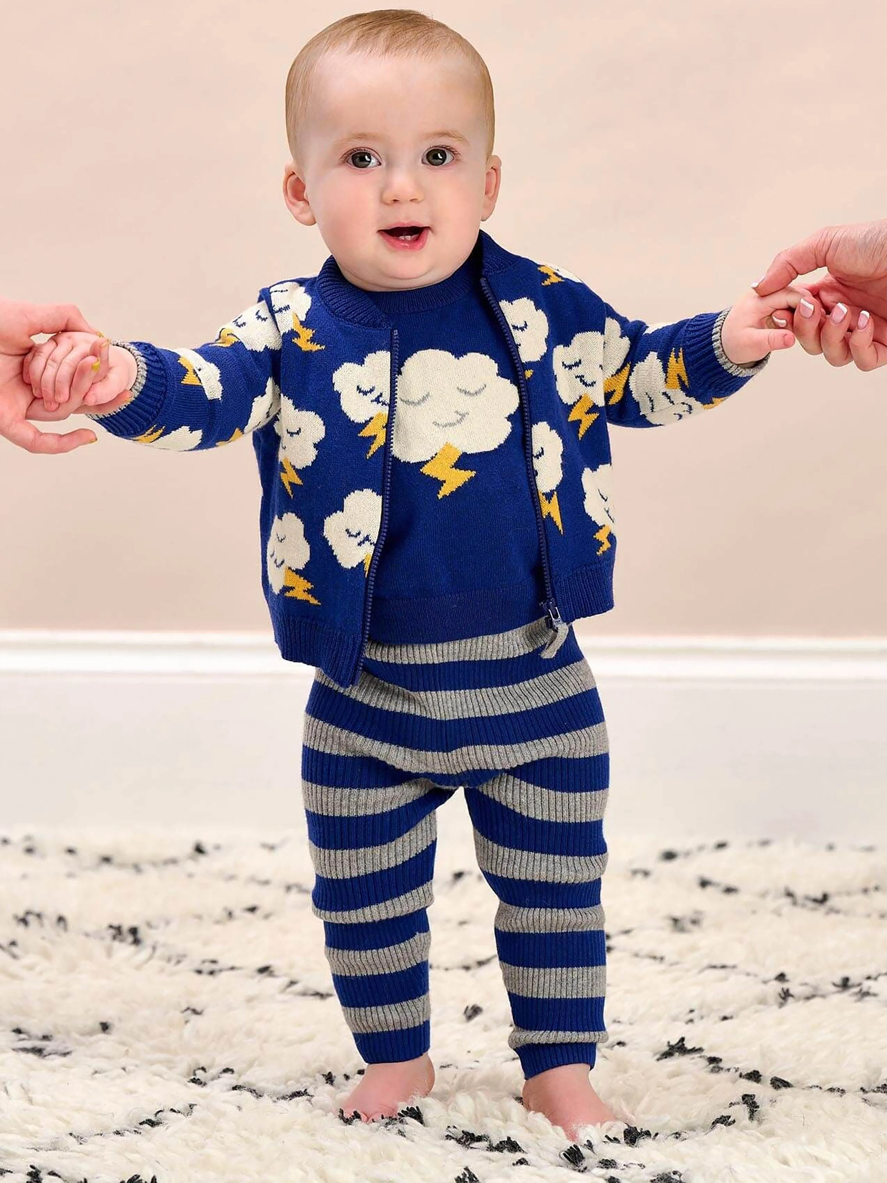 Die Bonnie Mob Baby Cashmere Strick-Leggings in Blau