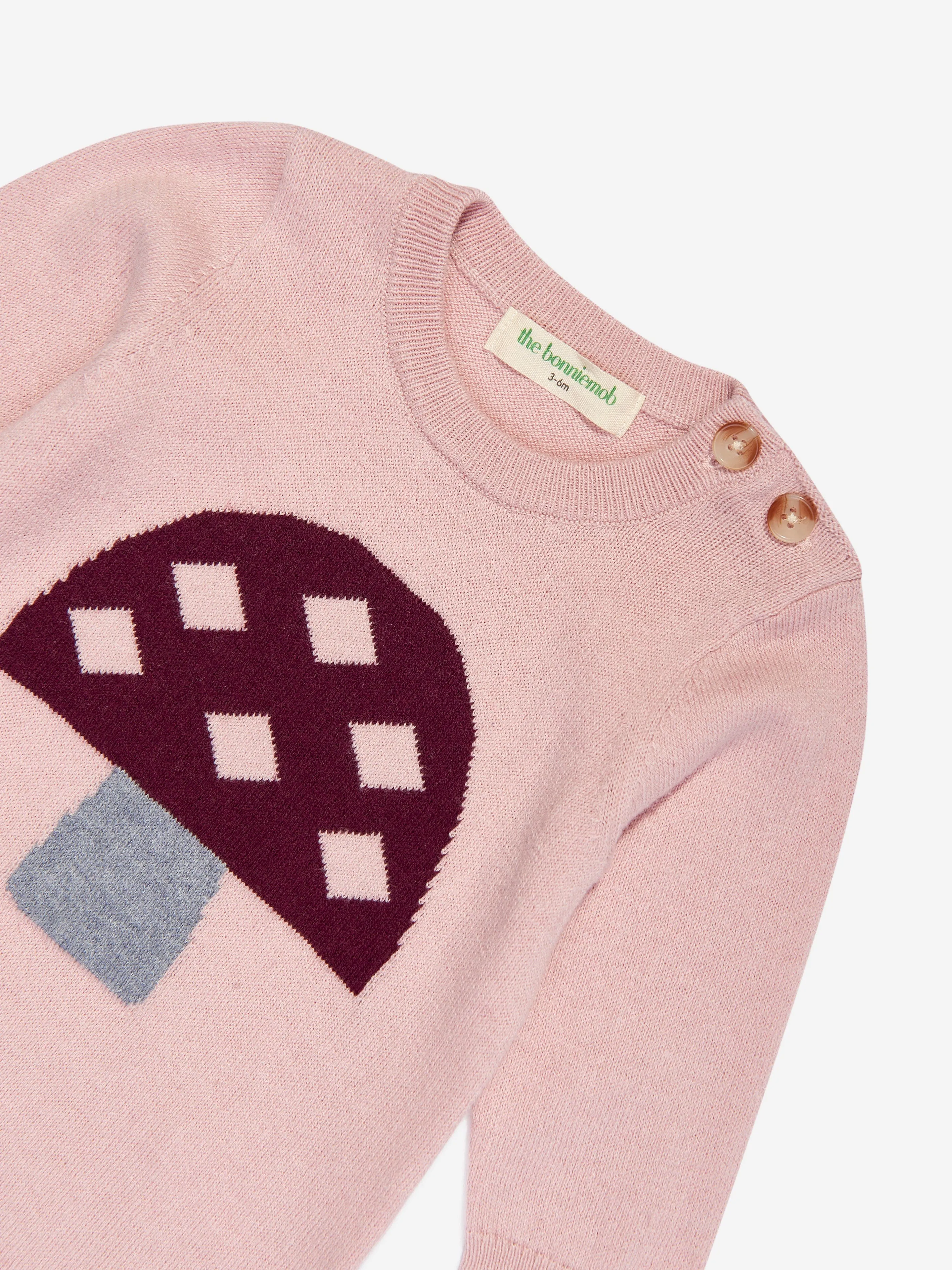 The Bonnie Mob Baby Girls Sauerampfer Pilz Strickoverall in Rosa