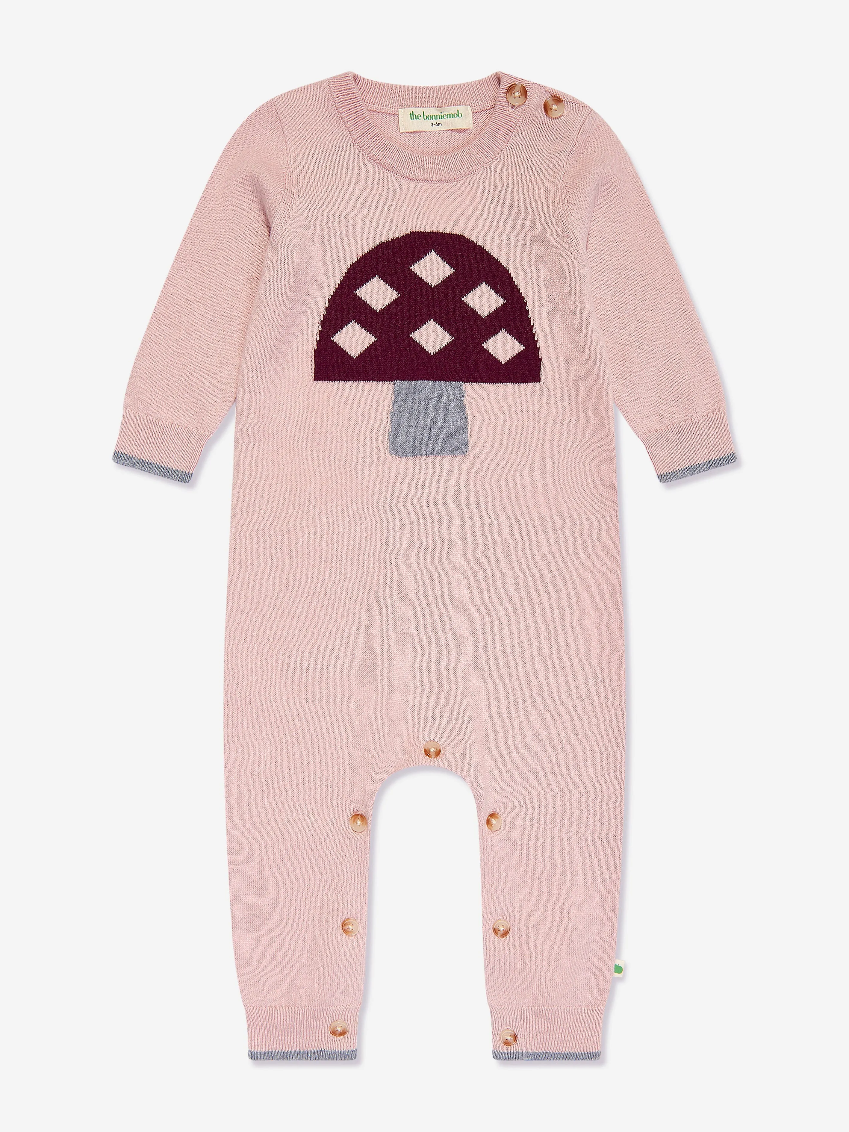 The Bonnie Mob Baby Girls Sauerampfer Pilz Strickoverall in Rosa