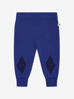 Die Bonnie Mob Boys Fern Cabin Strick Joggerhose in Blau