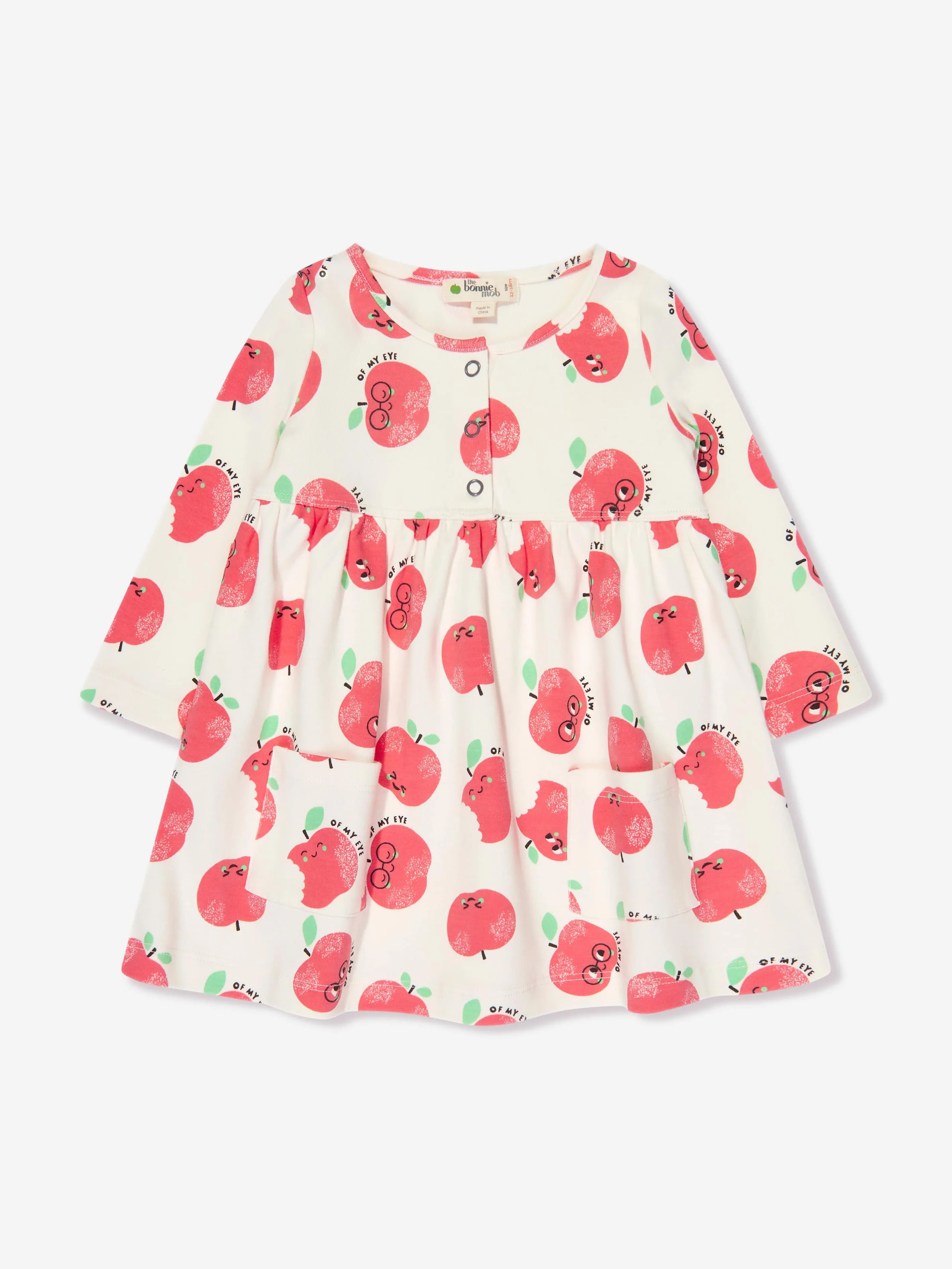 Das Bonnie Mob Girls Apple Pockets Kleid in Elfenbein