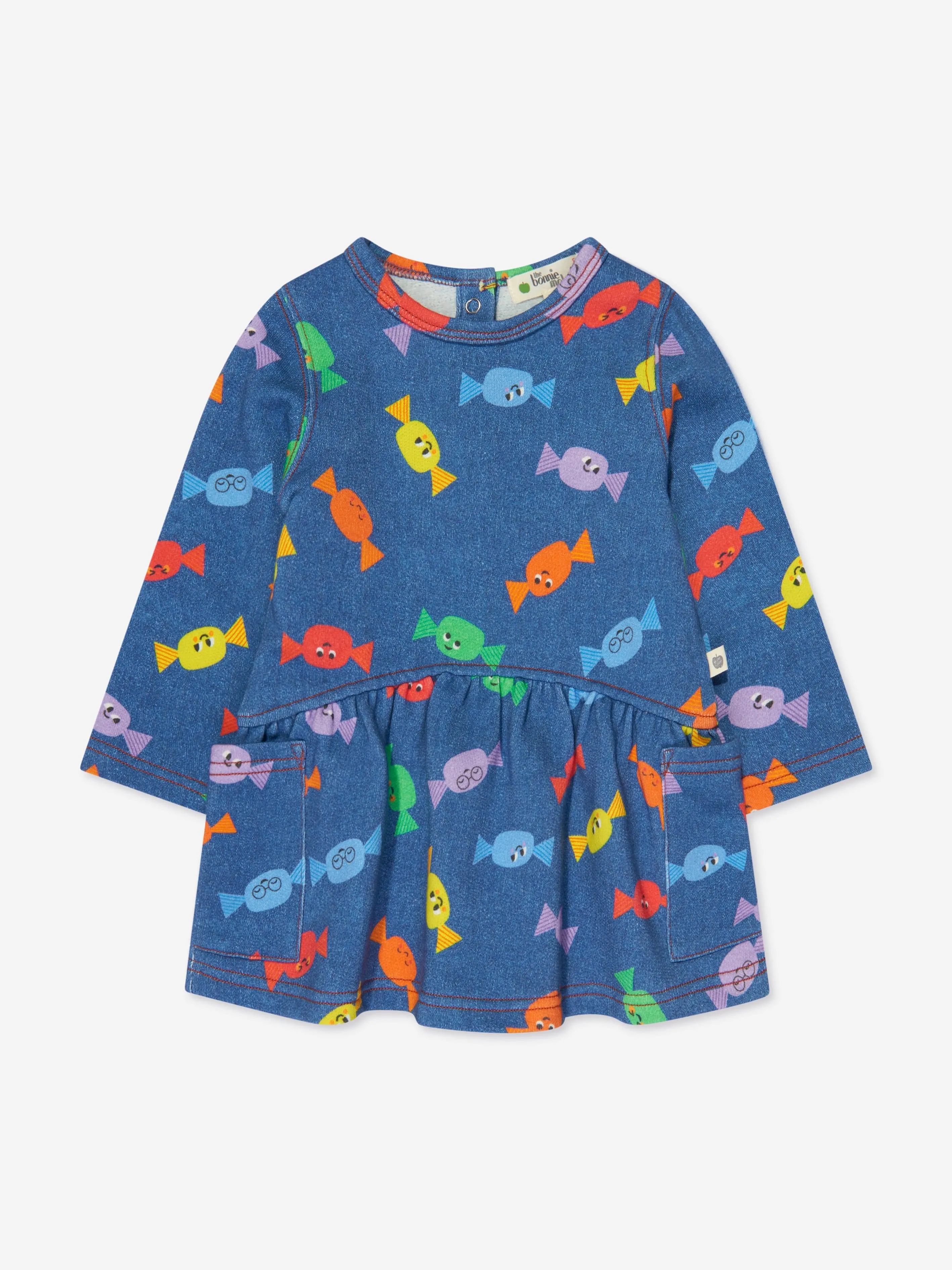Das Bonnie Mob Girls Sweetie Denim Kleid in Blau