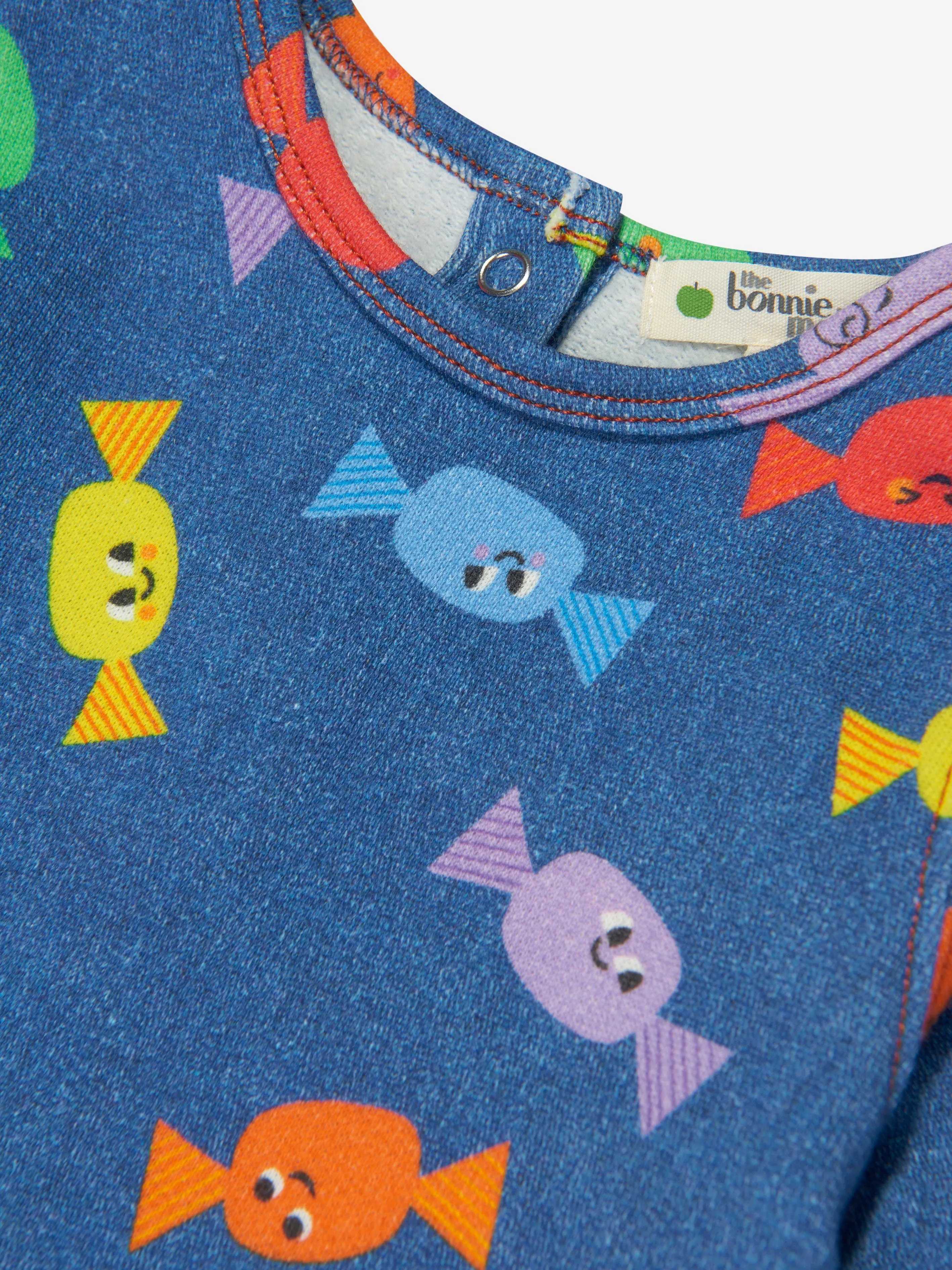 Das Bonnie Mob Girls Sweetie Denim Kleid in Blau