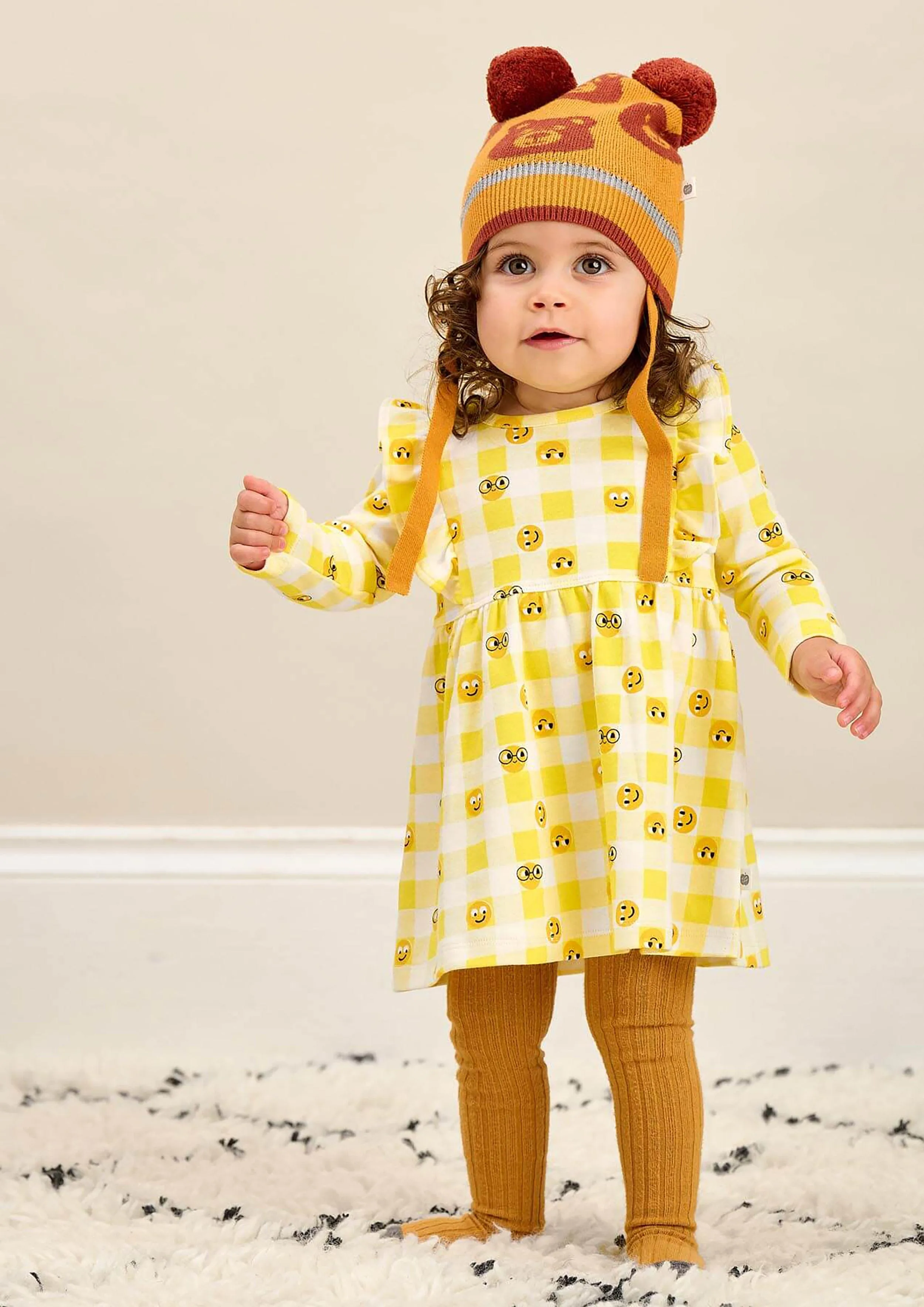 Das Bonnie Mob Girls Tiddlywink Kleid in Gelb