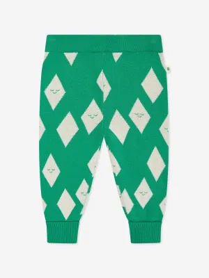 Die Bonnie Mob Kids Alden Diamond Strick Joggerhose in Grün