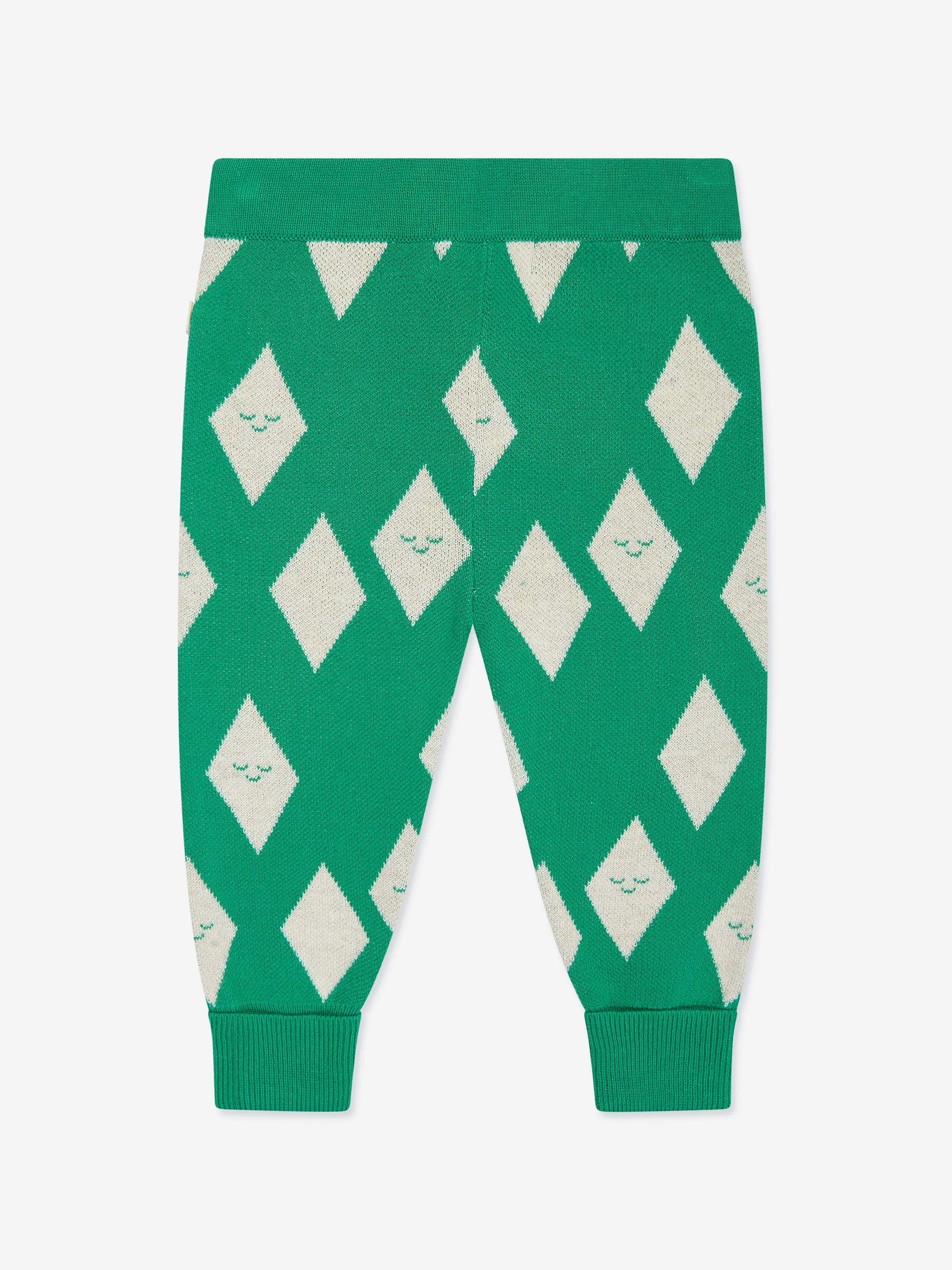 Die Bonnie Mob Kids Alden Diamond Strick Joggerhose in Grün