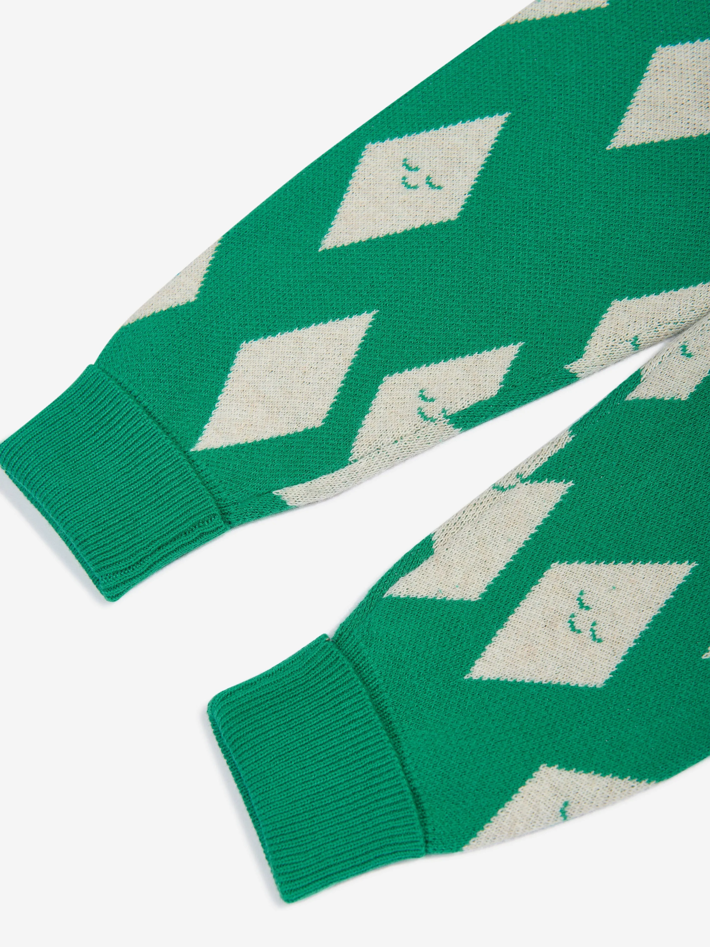 Die Bonnie Mob Kids Alden Diamond Strick Joggerhose in Grün