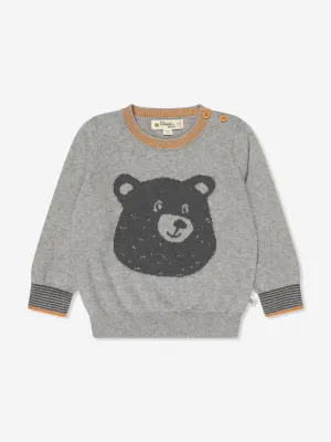 Der Bonnie Mob Kids Bär Kaschmir Strickpullover in Grau