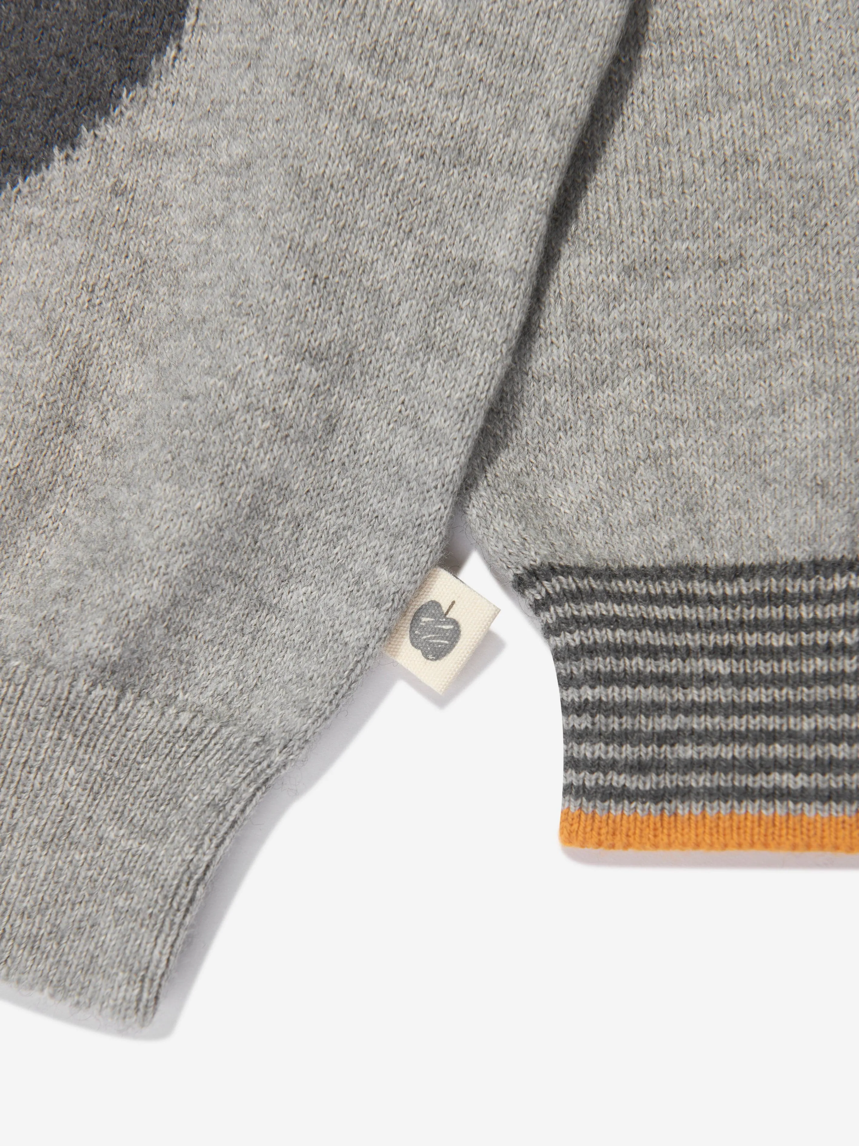 Der Bonnie Mob Kids Bär Kaschmir Strickpullover in Grau