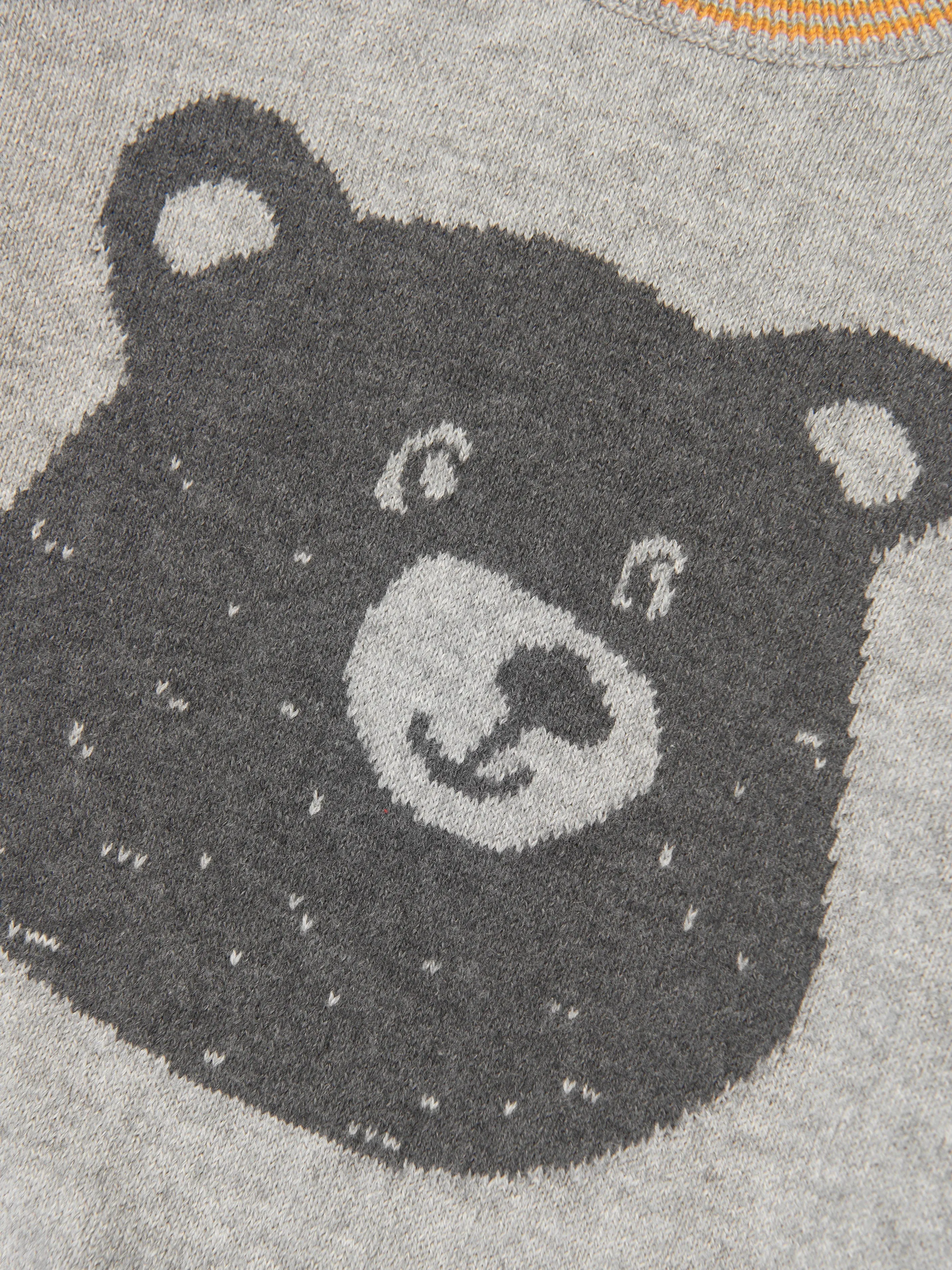 Der Bonnie Mob Kids Bär Kaschmir Strickpullover in Grau