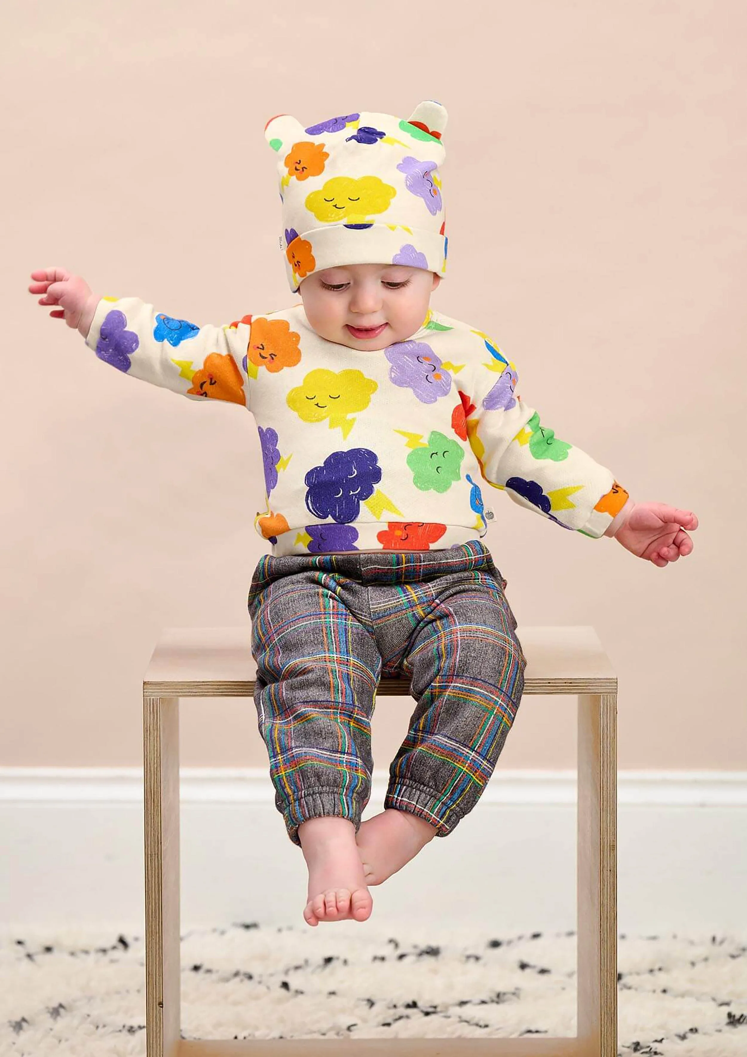 Die Bonnie Mob Kids Tartan Joggerhose in Grau