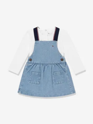 Tommy Hilfiger Baby Mädchen Denim Pinafore Kleid-Set in Blau