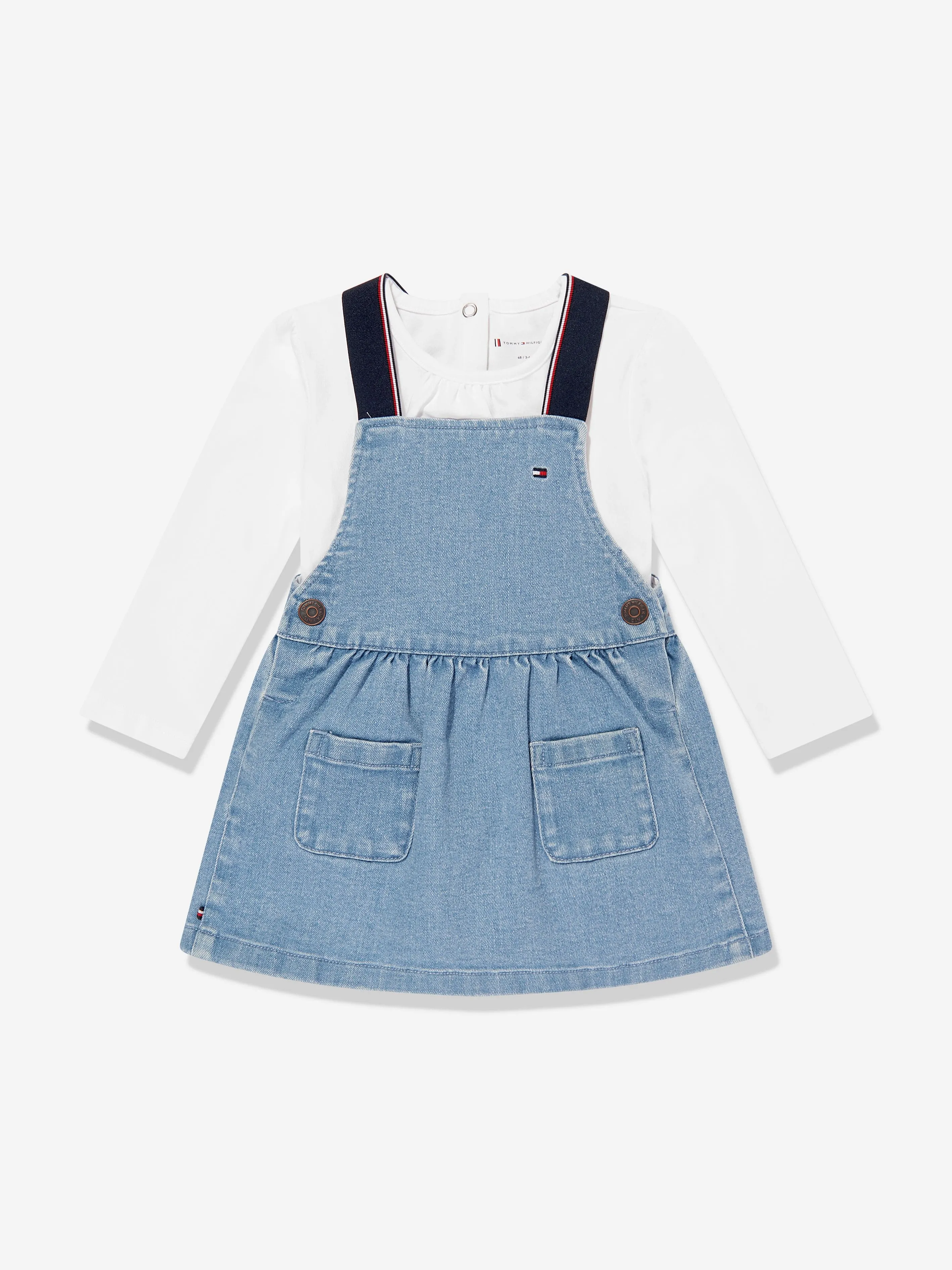Tommy Hilfiger Baby Mädchen Denim Pinafore Kleid-Set in Blau