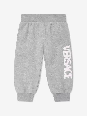 Versace Baby Boys Damier Logo Jogginghose in Grau