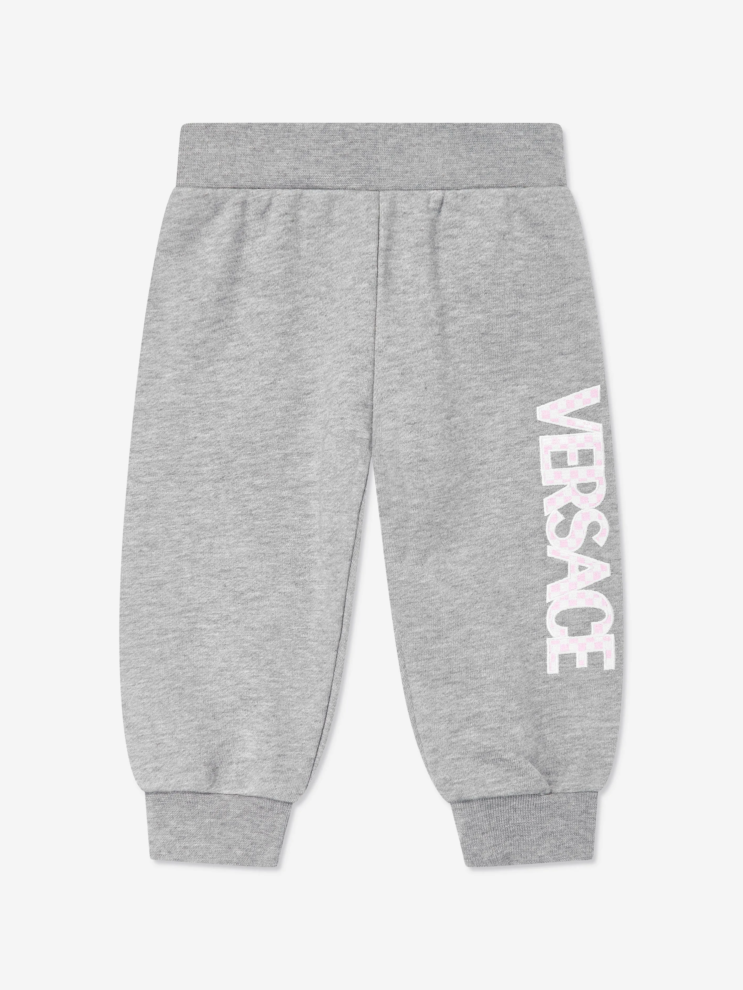 Versace Baby Boys Damier Logo Jogginghose in Grau