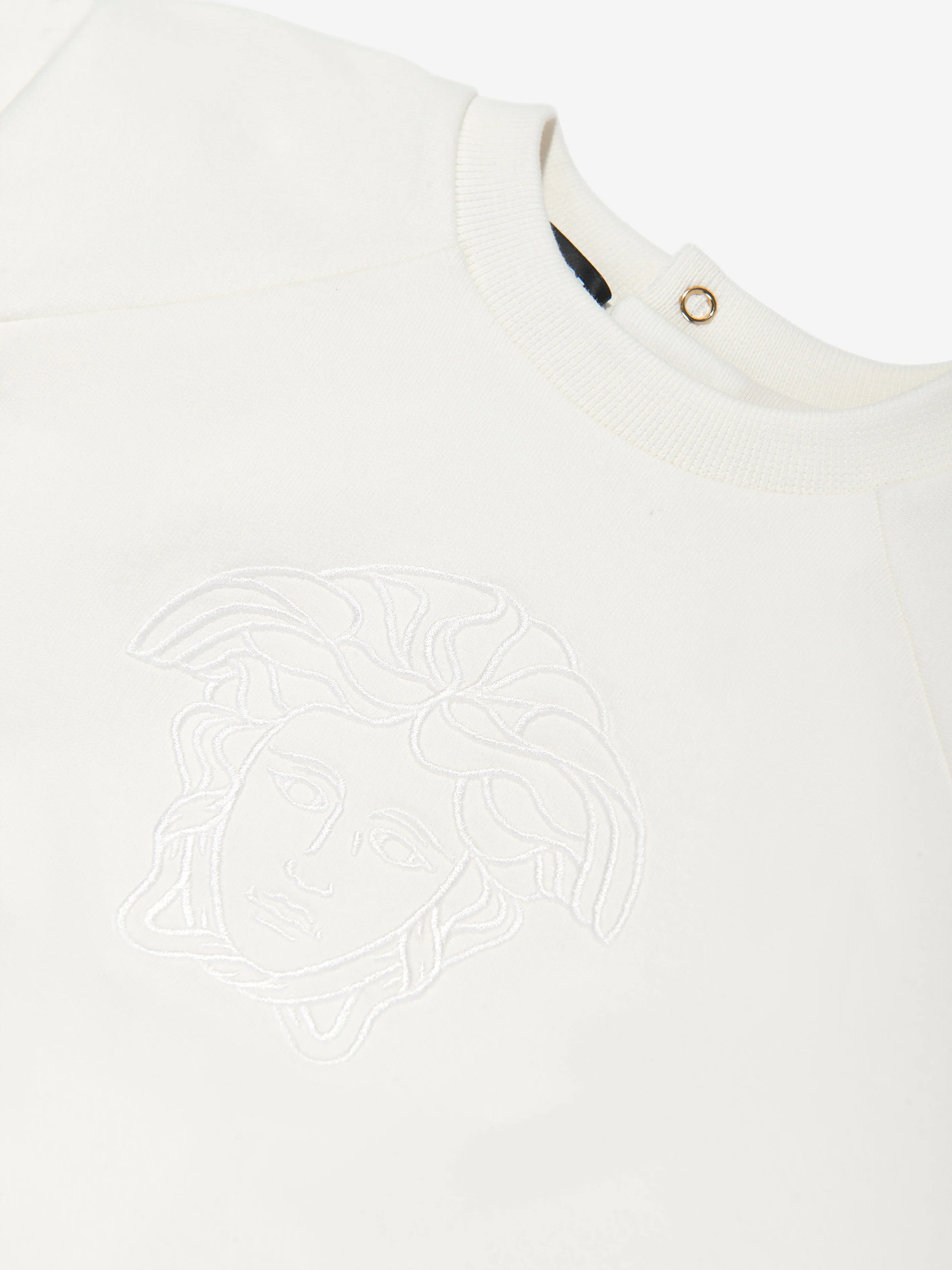 Versace Baby Medusa Logo Strampler in Weiß