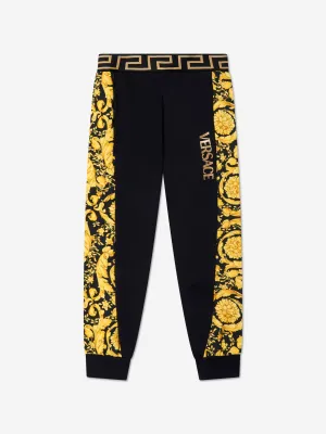 Versace Boys Barocco Logo Jogginghose in Schwarz