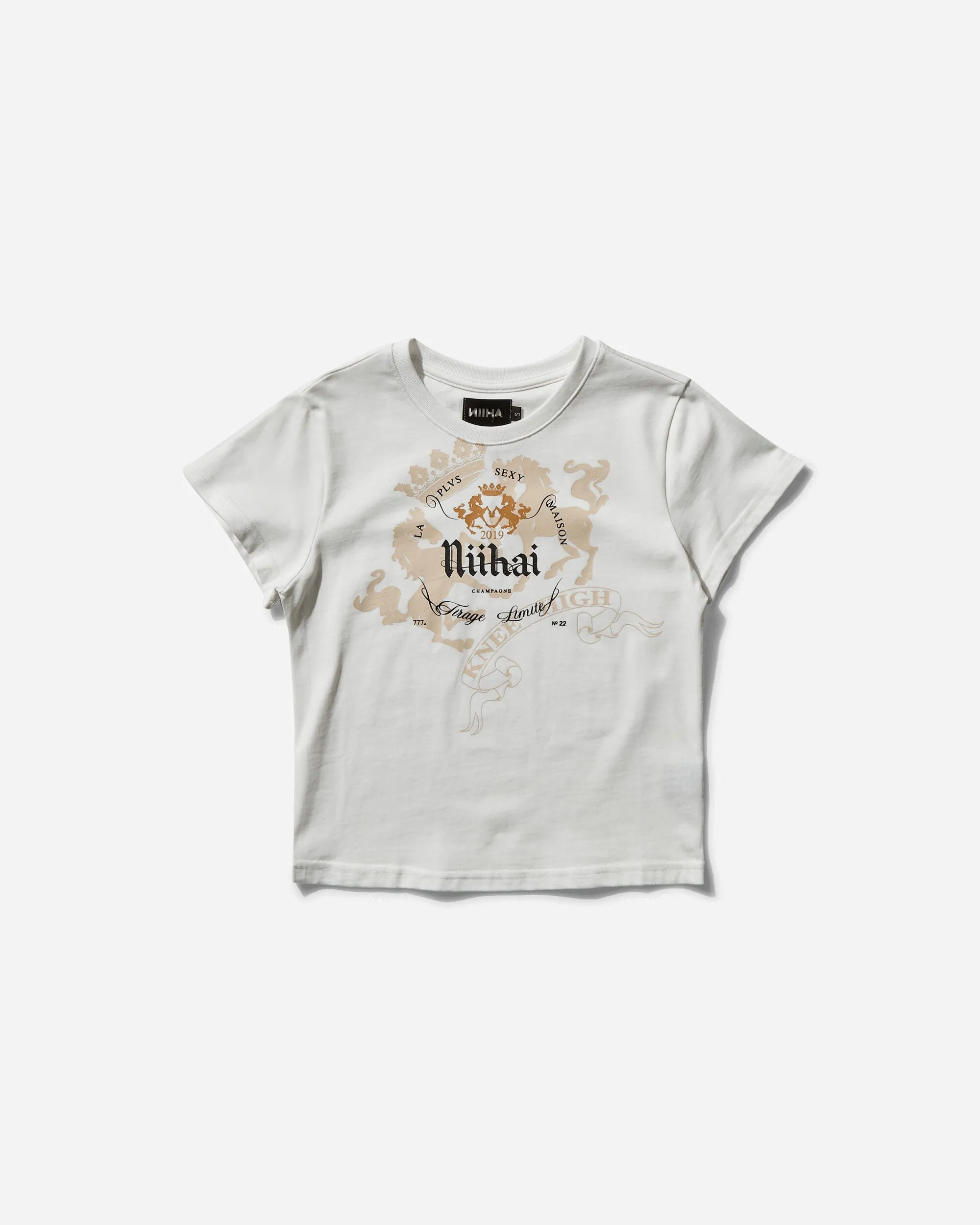 Damens Champagne Baby T-Shirt Weiß
